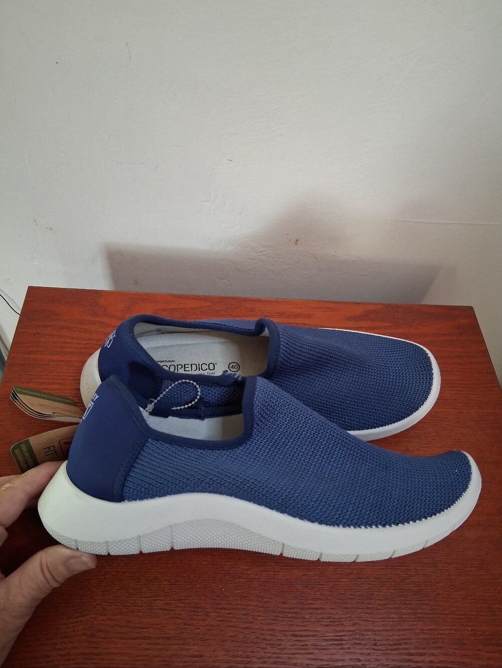 Arcopedico Women's Gaia Slip-On Comfort Stretch Shoes Blue with White Sole EU 40 - Picture 3 of 16
